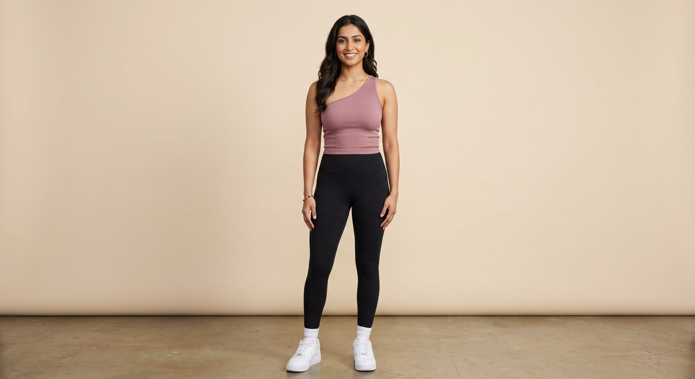 META NEST ACTIVEWEAR Asymmetric One-Shoulder Top in Dusty Mauve