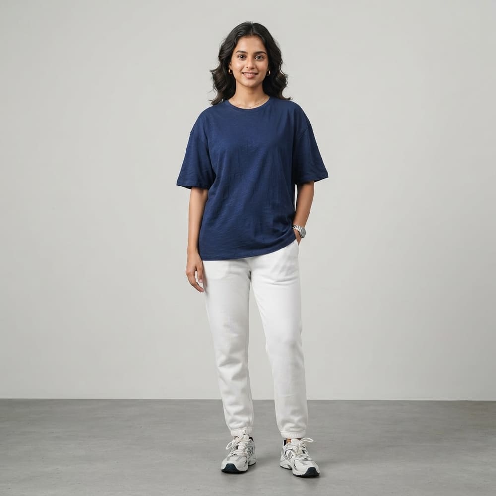 META NEST ACTIVEWEAR Cotton-Pro Classic Crew Tee in Deep Navy