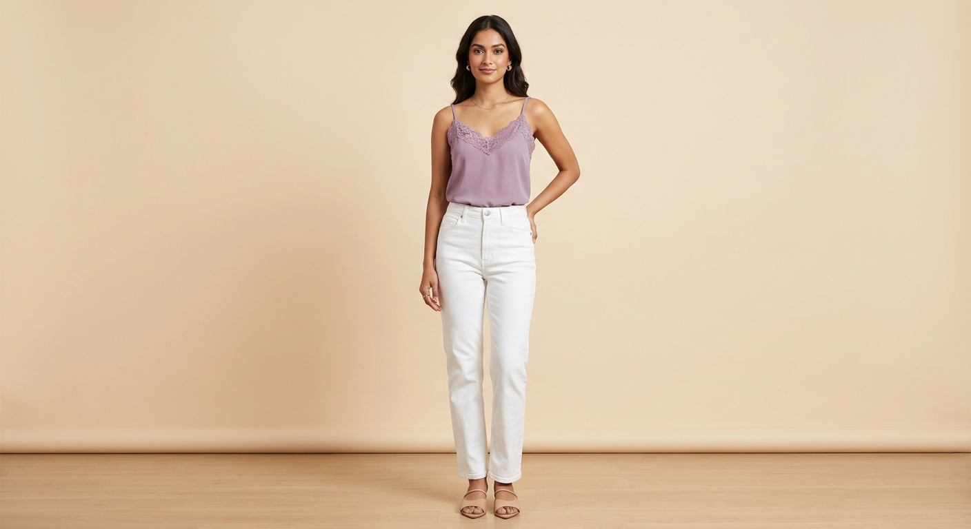 META NEST ACTIVEWEAR Lace-Trim Cami Top in Dusty Lilac
