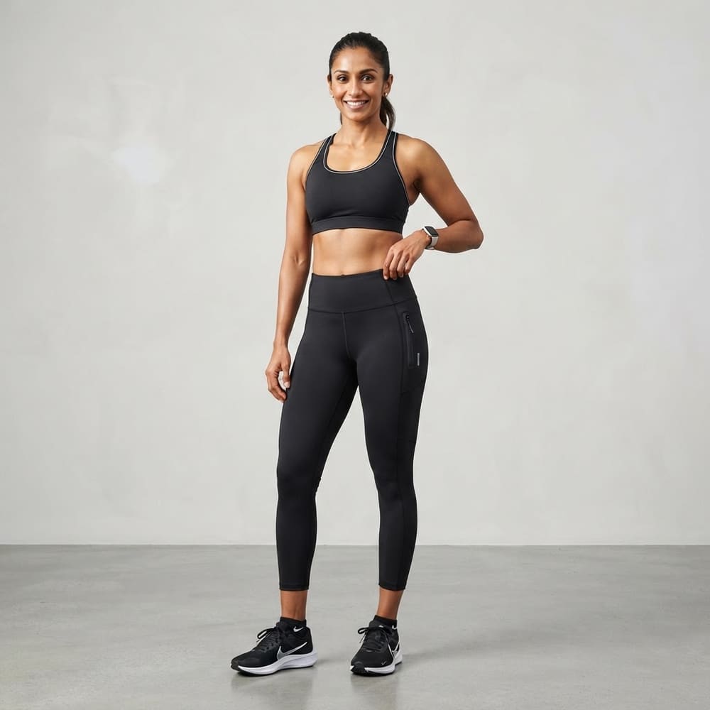 META NEST ACTIVEWEAR Power Pocket 7/8 Leggings in Noir Black