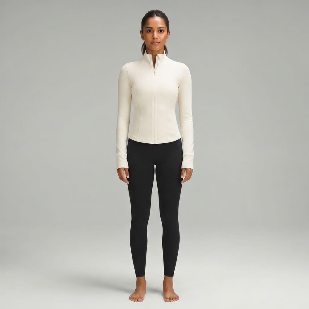 Indian woman wearing META NEST ACTIVEWEAR Second-Skin Waist-Shaping Zip Jacket