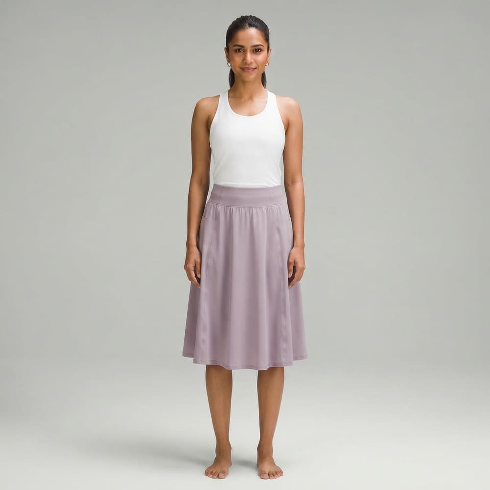 META NEST ACTIVEWEAR Side-Slit A-Line Tennis Skort in Dusty Lilac