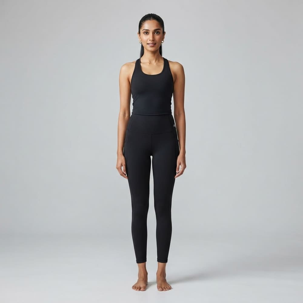 META NEST ACTIVEWEAR Tall Crown Leggings in Noir Black