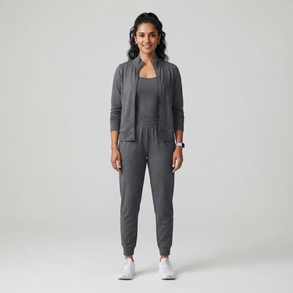 META NEST ACTIVEWEAR Travel Queen 3-Piece Edit in Storm Charcoal