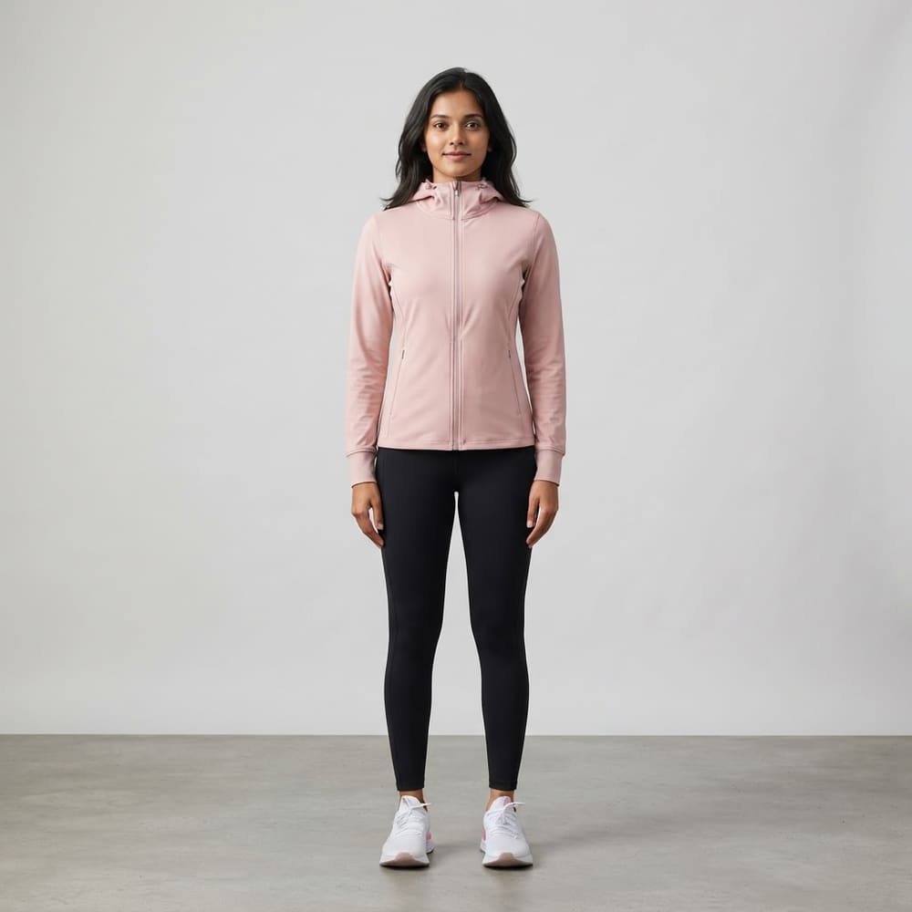 META NEST ACTIVEWEAR WindShield Slim-Fit Hoodie Jacket in Blush Rose